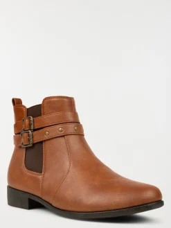 Bottines marrons 2 brides femme (36-41)