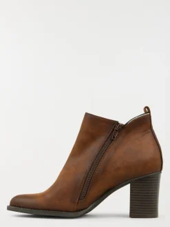 Bottines marrons à talon femme (36-41)