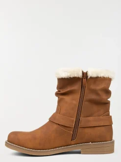 Bottines marrons fourrées femme (36-41)