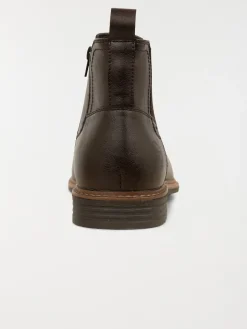 Bottines marrons zippées homme (40-46)