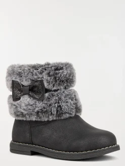 Bottines noeud fille noir (20-23)
