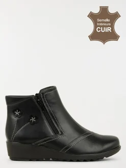Bottines noires confort femme (37-42)