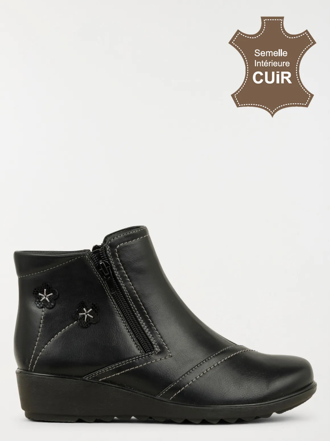 Bottines noires confort femme (37-42)