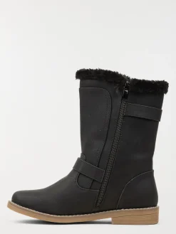 Bottines noires fourrées femme (36-41)