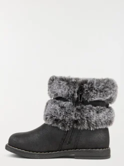 Bottines noires fourrées fille (24-30)