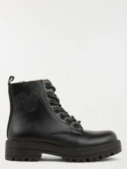Bottines noires lacets fille (36-39)
