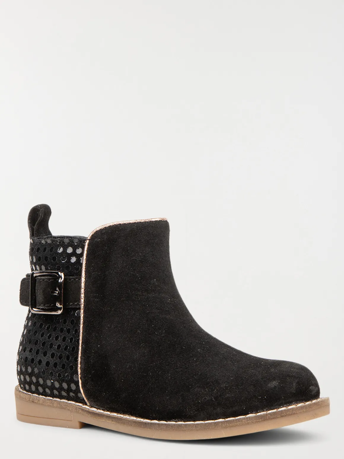 Bottines noires motif pois fille (25-30)