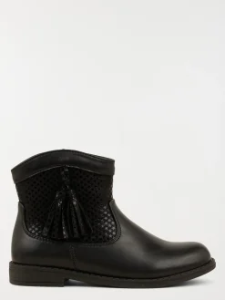 Bottines noires pompons fille (25-30)