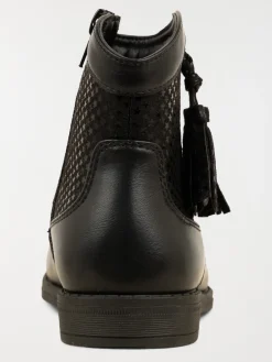 Bottines noires pompons fille (25-30)
