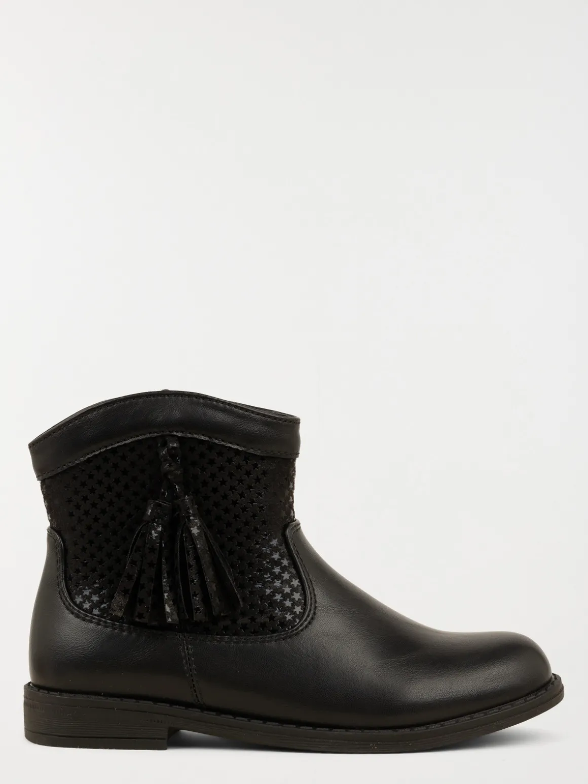 Bottines noires pompons fille (31-36)