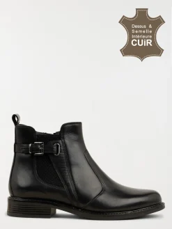 Bottines noires zippées femme (36-41)