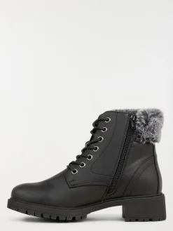 Bottines plates col fourré femme (36-41)
