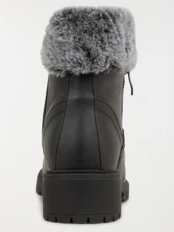 Bottines plates col fourré femme (36-41)