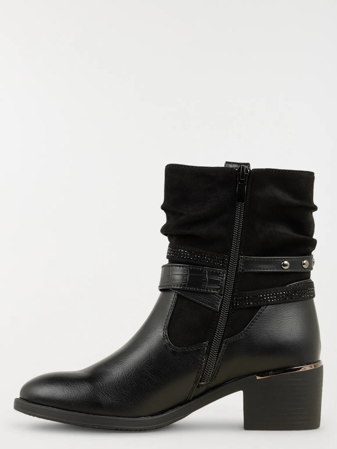 Bottines plissées à talon femme (36-41)