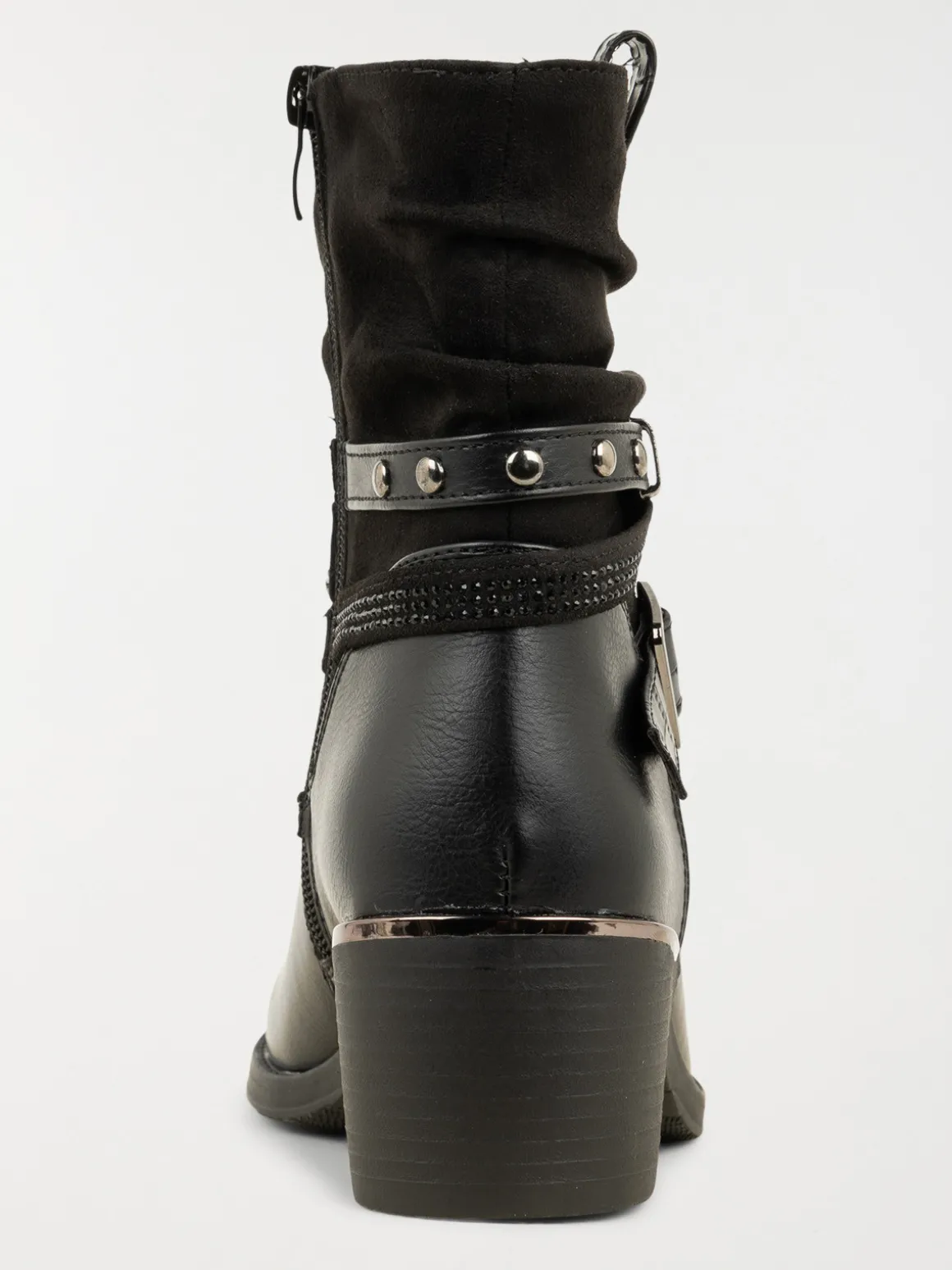 Bottines plissées à talon femme (36-41)