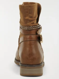 Bottines plissées camel femme (36-41)