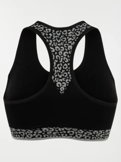 Brassière de sport noire léopard femme