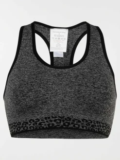 Brassière sport grise léopard femme