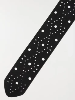 Ceinture ajourée noire femme