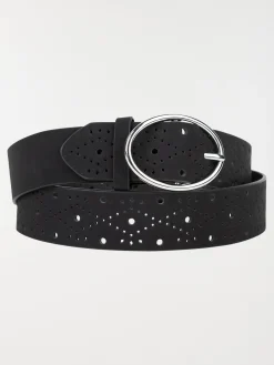 Ceinture ajourée noire femme