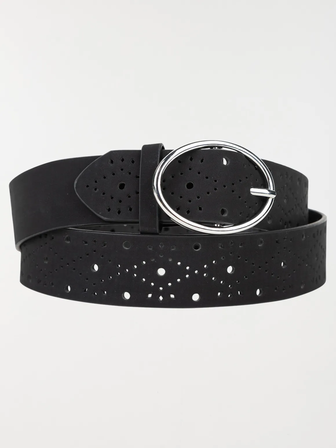 Ceinture ajourée noire femme