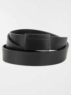 Ceinture boucle plaque noire homme