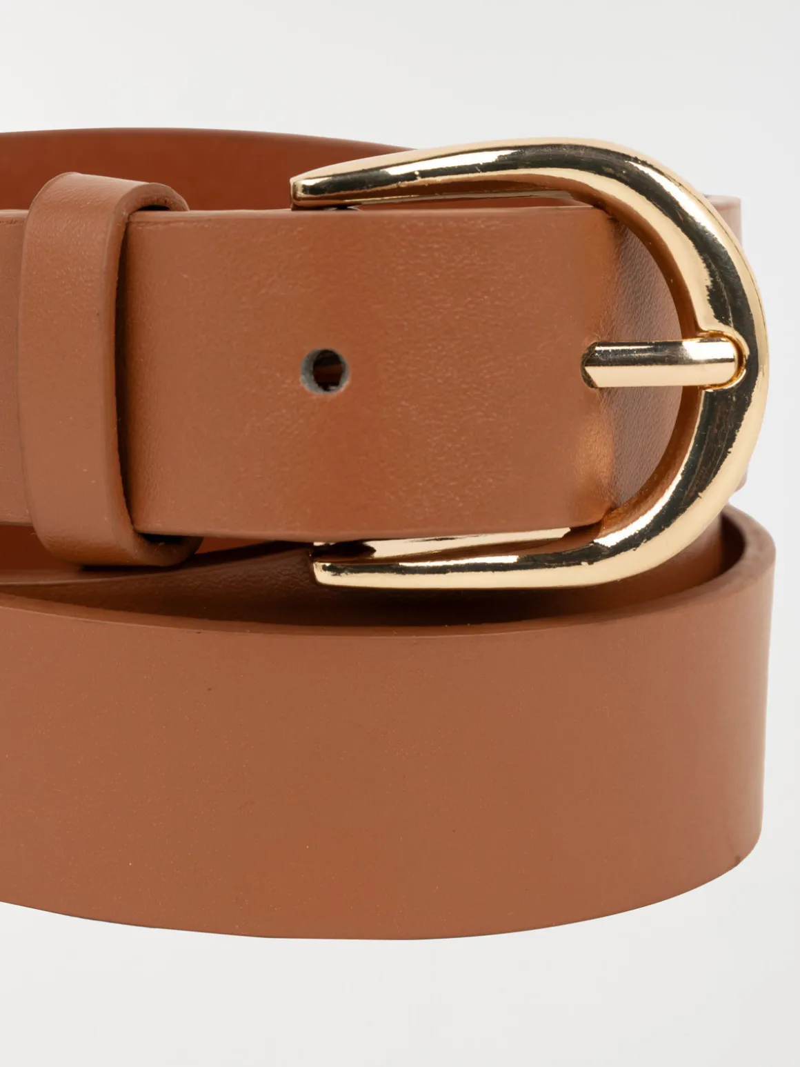 Ceinture camel boucle dorée femme