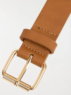 Ceinture camel oeillets dorés femme