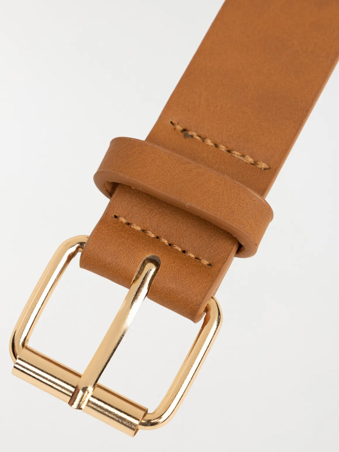 Ceinture camel oeillets dorés femme