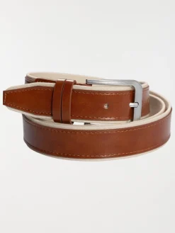 Ceinture homme bi-matière marron