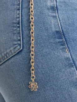 Ceinture motif fleur métal doré femme