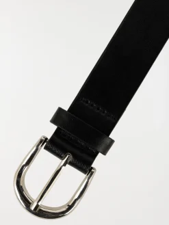 Ceinture noire boucle dorée femme