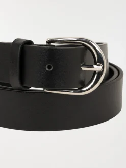 Ceinture noire boucle dorée femme