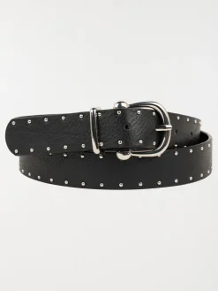 Ceinture noire clous femme