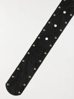 Ceinture noire clous femme