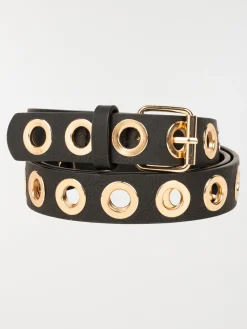 Ceinture oeillet noire femme