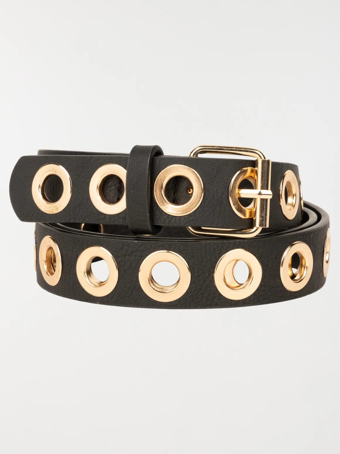 Ceinture oeillet noire femme