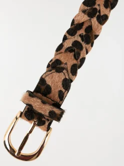 Ceinture tressée léopard femme