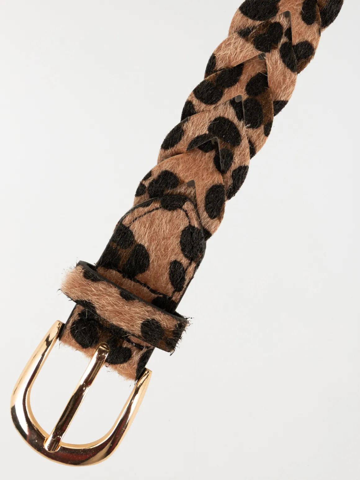 Ceinture tressée léopard femme