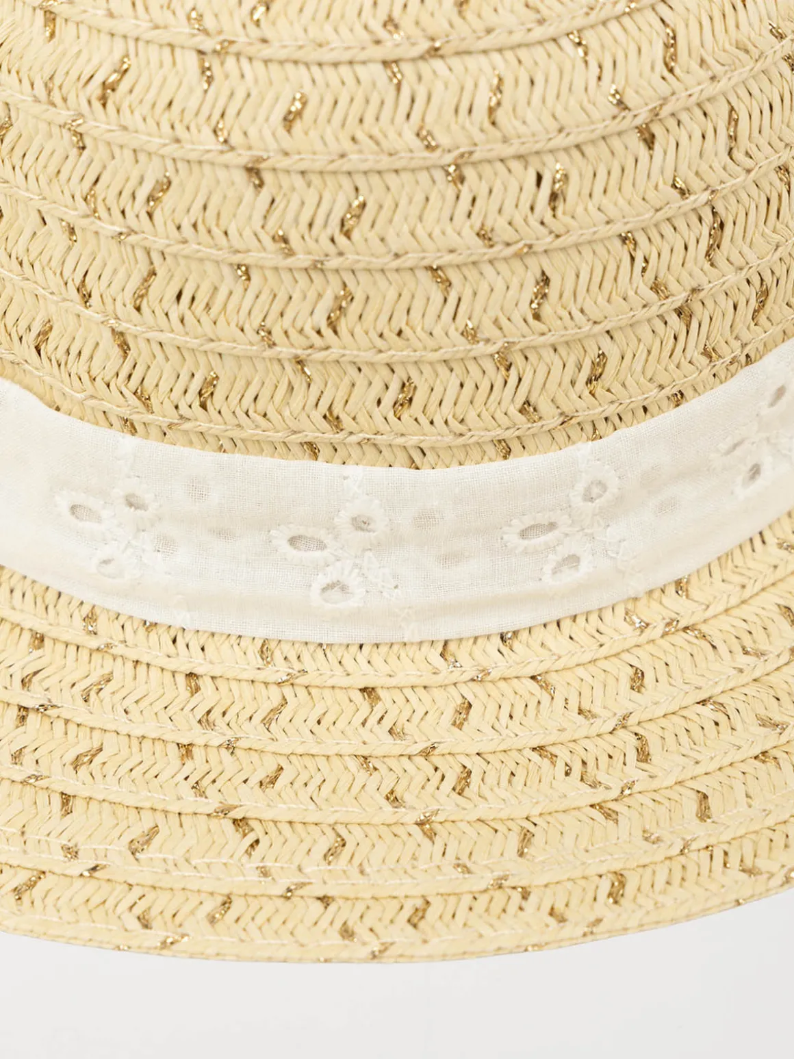 Chapeau de paille ruban blanc fille
