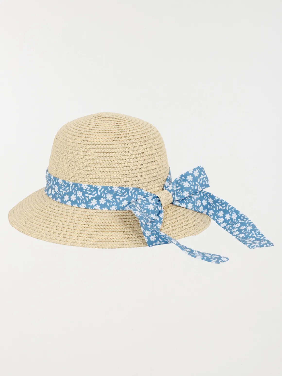 Chapeau de paille ruban fleuri fille