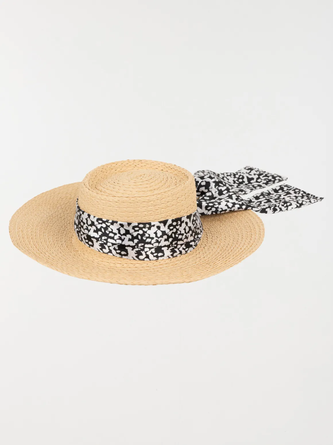 Chapeau de plage ruban imprimé femme