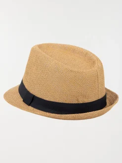 Chapeau paille ruban marine navy garçon