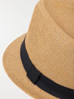Chapeau paille ruban marine navy garçon