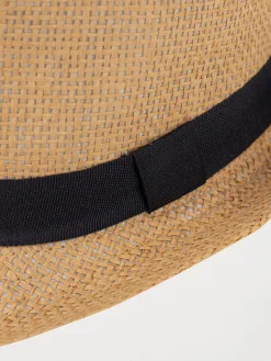 Chapeau paille ruban marine garçon
