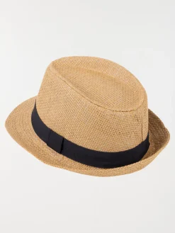 Chapeau paille ruban marine garçon