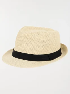 Chapeau paille ruban noir homme