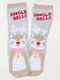 Chaussette de Noël renne jingle bells
