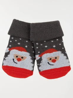 Chaussettes à pois et Père-Noël bébé
