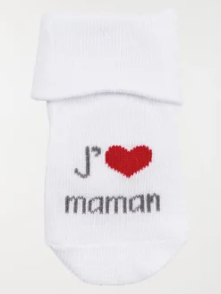 Chaussettes blanches message bébé